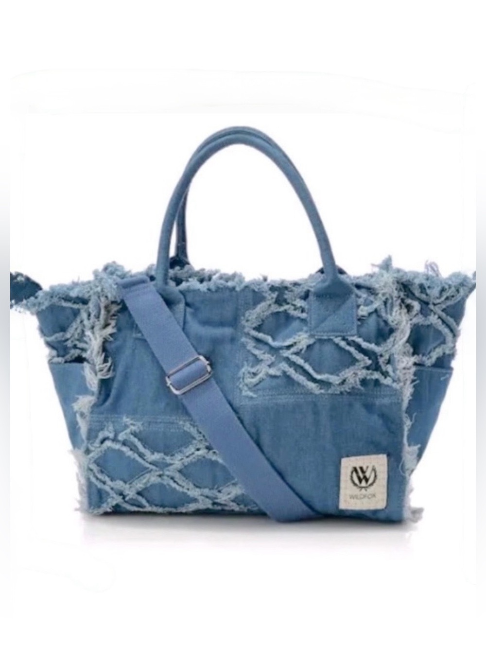 Wildfox Frayed Denim Tote Bag - Blue
